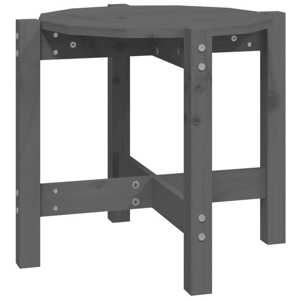 Vidaxl Konferenčný stolík sivý Ø 52,5x45 cm borovicový masív